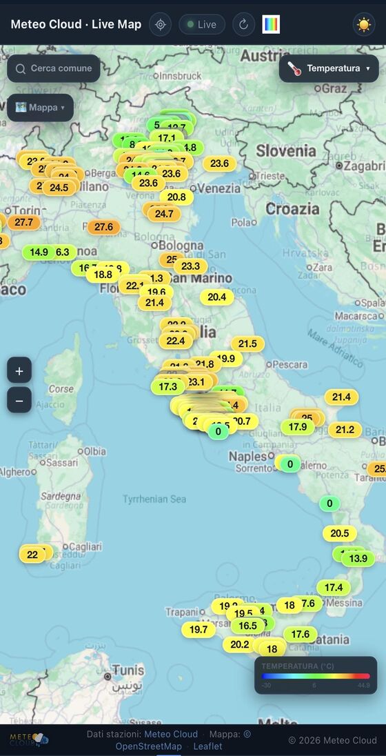 La rete di stazioni, in diretta su tutta Italia