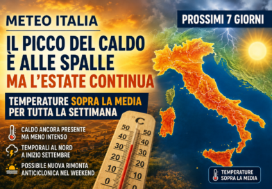 Meteo Italia, il picco del caldo è alle spalle ma l’estate continua: temperature sopra la media per tutta la settimana