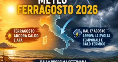 Meteo Ferragosto 2026: ancora caldo sull’Italia, ma la prossima settimana arriva la svolta con temporali e calo termico