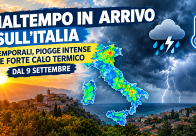 Maltempo in arrivo sull’Italia: temporali, piogge intense e deciso calo termico