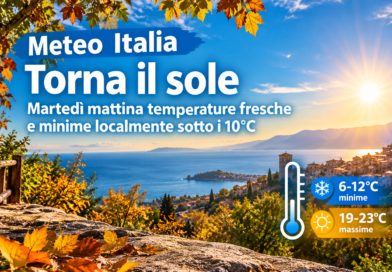 Meteo Italia, torna il sole: martedì mattina temperature fresche e minime localmente sotto i 10°C